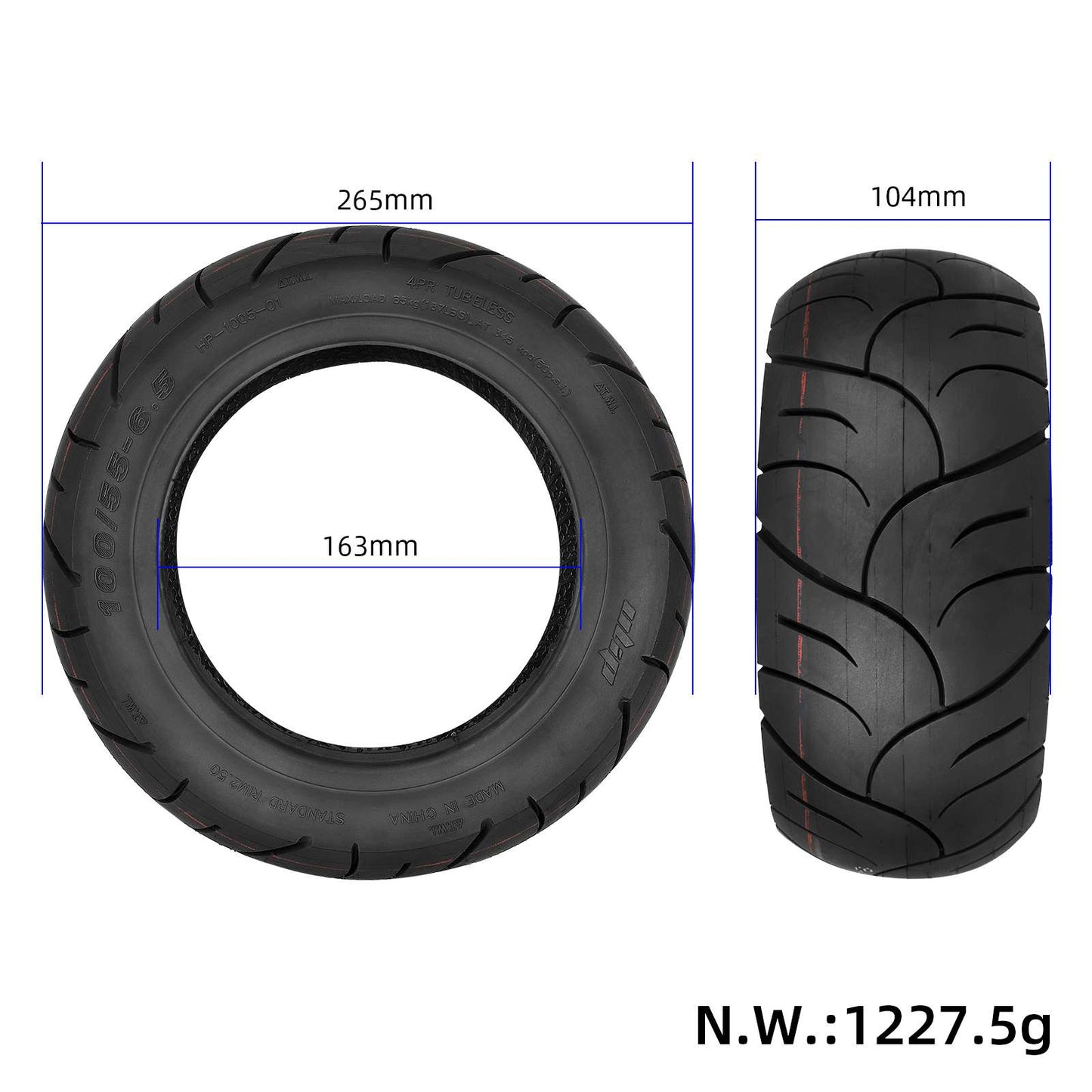 Pneu tubeless 100/55-6.5